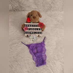 💜 VS Shine Strap Lace Brazilian Panty 💜